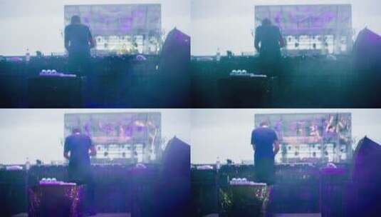 DJ师在舞台上操控音乐高清在线视频素材下载