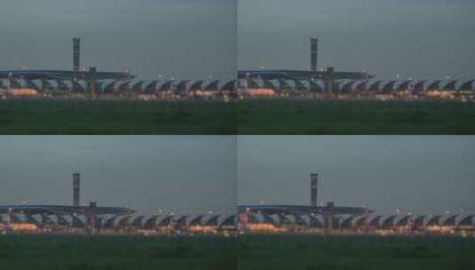 飞机场的延时摄影高清在线视频素材下载