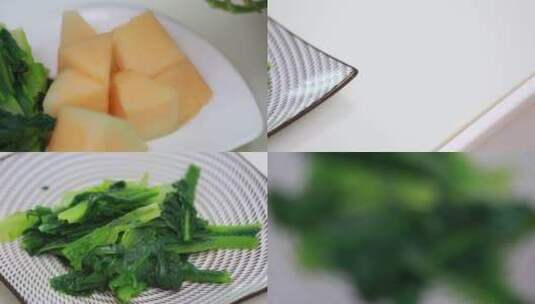 【镜头合集】营养配餐蔬菜菠菜高清在线视频素材下载