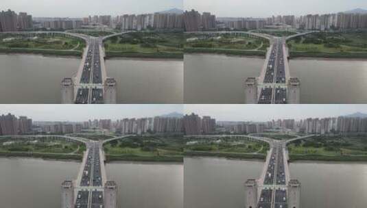 4K航拍福建泉州晋江田安大桥交通高清在线视频素材下载
