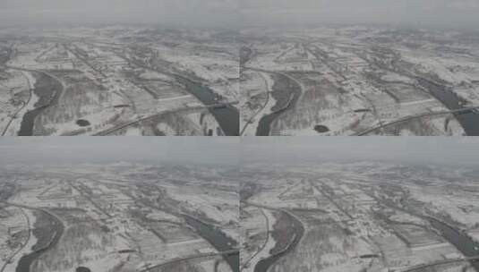 雪天的东北大地高清在线视频素材下载