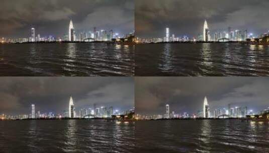 4K实拍深圳南山CBD大楼夜景延时摄影高清在线视频素材下载