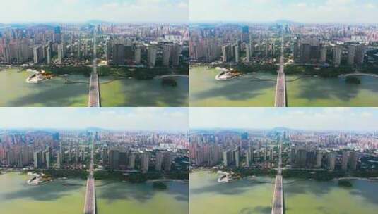 安徽省蚌埠市城市风光航拍高清在线视频素材下载
