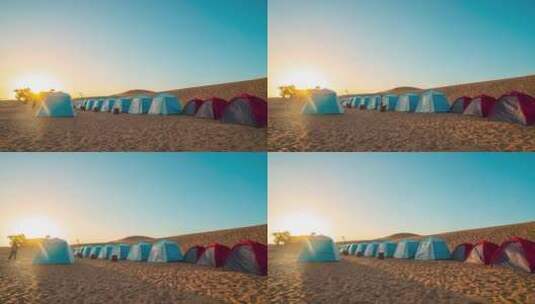 沙漠帐篷延时高清在线视频素材下载