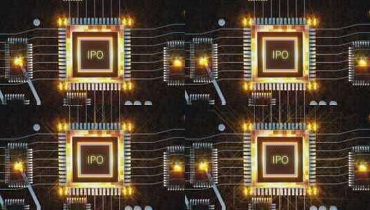 IPO芯片电路三维场景高清在线视频素材下载