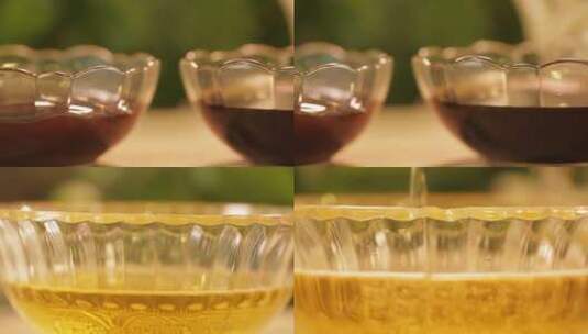 【镜头合集】玻璃碗装啤酒白酒料酒高清在线视频素材下载
