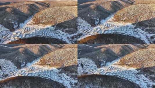 《高清4K60帧》牡丹江中国雪乡航拍林海雪原高清在线视频素材下载