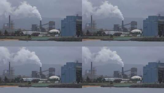 钢铁厂排放烟雾特写高清在线视频素材下载