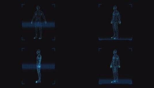 人体扫描 hud界面人体识别智能识别高清在线视频素材下载