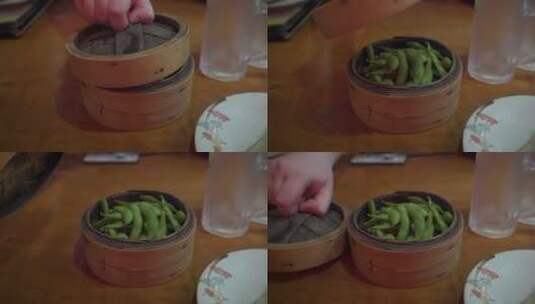传统竹篮中的豆子高清在线视频素材下载