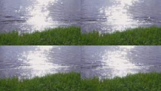 柔光镜版 波光粼粼的江面高清在线视频素材下载