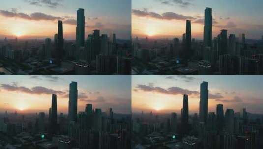 珠江新城cbd日落-23高清在线视频素材下载