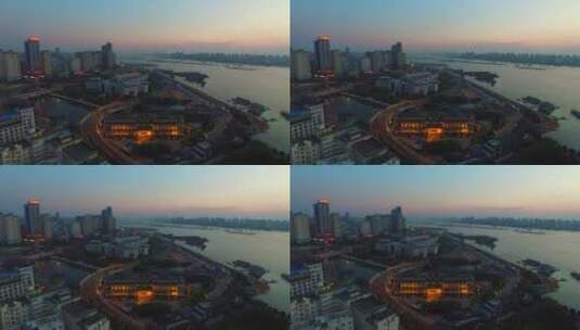 南昌老城区八一桥夜景高清在线视频素材下载