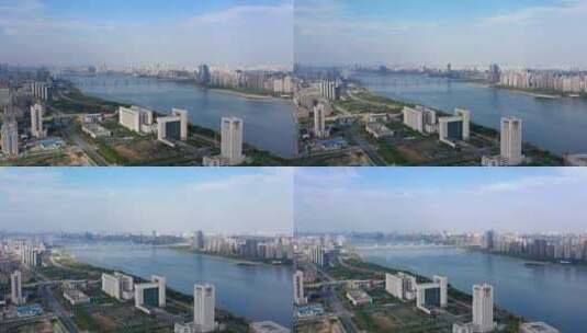 南昌九龙湖新城建筑大楼高清在线视频素材下载
