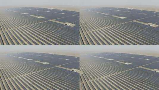 航拍甘肃酒泉大型太阳能发电站高清在线视频素材下载