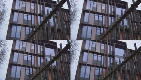 低角度拍摄牛津大楼外观高清在线视频素材下载