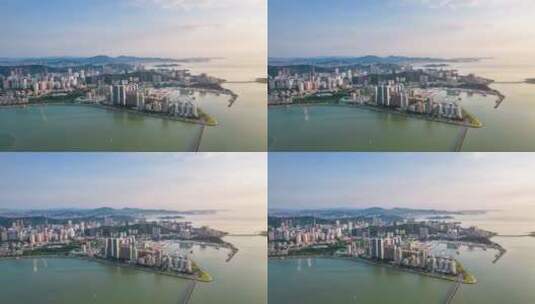 4k珠海城市九州港日出高清在线视频素材下载