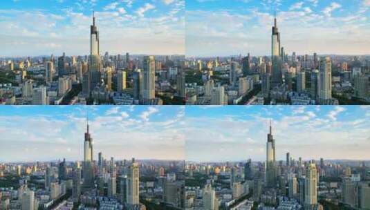 南京市紫峰大厦城市环境航拍风光高清在线视频素材下载