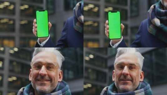 拿绿屏手机的男人高清在线视频素材下载