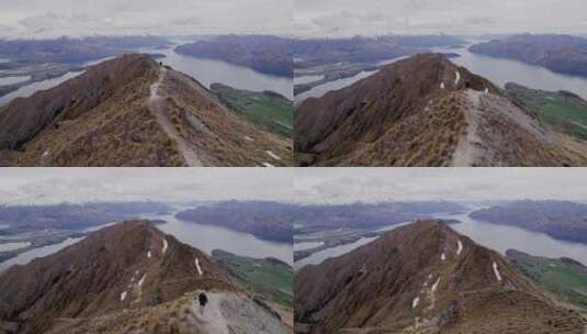 航拍的新西兰山顶景观高清在线视频素材下载