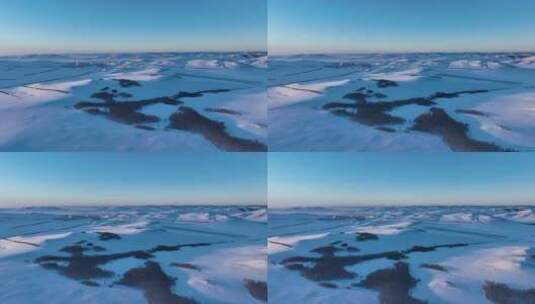 航拍额尔古纳雪域雪原风光高清在线视频素材下载