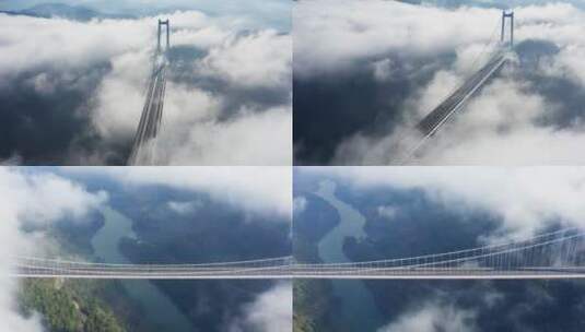 清晨云雾中的龙江大桥高清在线视频素材下载