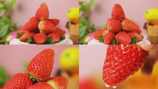 草莓 丹东新鲜草莓高清在线视频素材下载