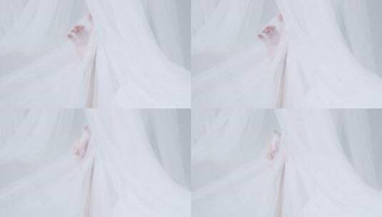 手势舞广告护肤品白纱高级感高清在线视频素材下载