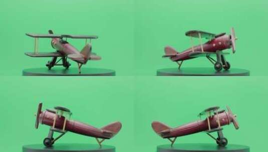 8k实拍绿背景飞机模型高清在线视频素材下载