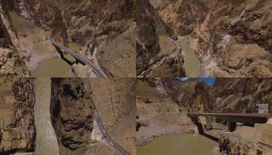怒江大峡谷航拍高清在线视频素材下载