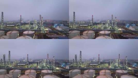 石油炼化厂夜景高清在线视频素材下载