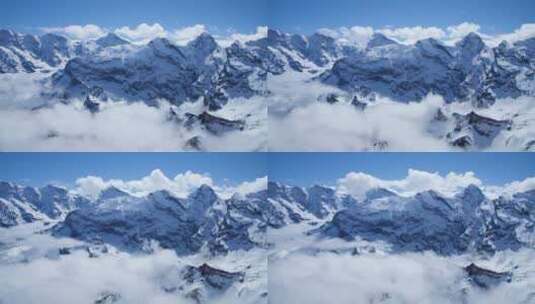 雪山山顶的景象高清在线视频素材下载