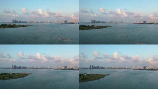 4k航拍海湾城市高清在线视频素材下载