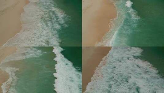 海浪拍打着黄色的沙滩高清在线视频素材下载
