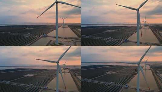 光伏风电风力发电太阳能发电航拍高清在线视频素材下载
