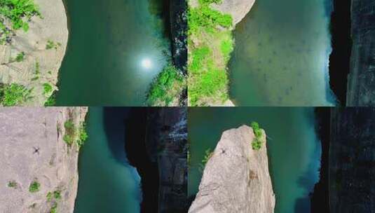 俯拍登封石淙河高清在线视频素材下载
