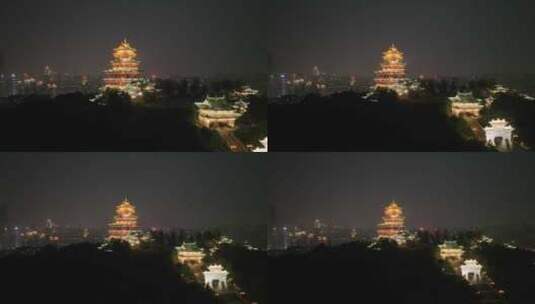 重庆鸿恩寺夜景航拍重庆夜景城市风光风景高清在线视频素材下载