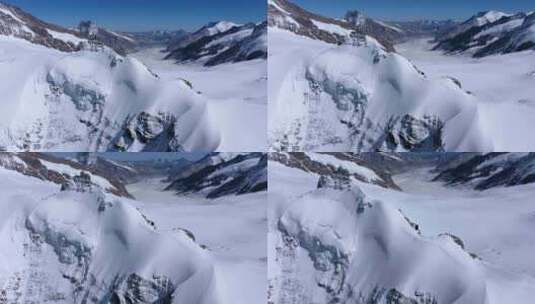 阿尔卑斯山白雪覆盖的山峰的壮丽景色高清在线视频素材下载