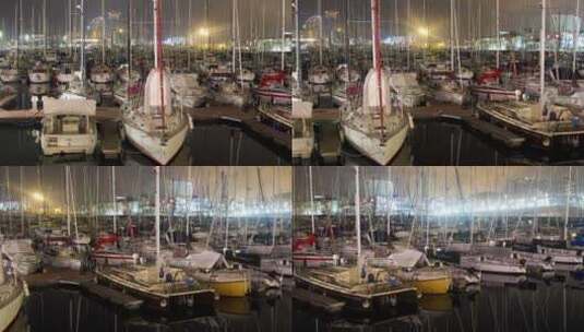 港口游船延时拍摄高清在线视频素材下载