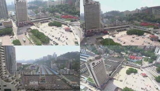 重庆菜园坝火车站航拍高清在线视频素材下载