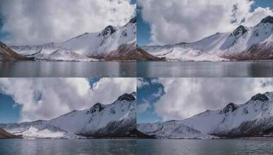 湖面上的雪山高清在线视频素材下载