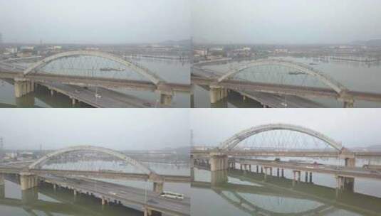 航拍武汉高铁交叉桥高铁经过高清在线视频素材下载