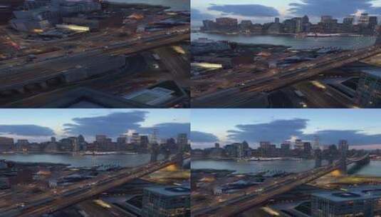 美国傍晚城市景色素材高清在线视频素材下载