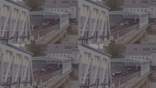 地拍武汉汉口码头乘客离开远景高清在线视频素材下载