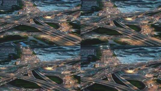 城市高架桥交通竖屏航拍高清在线视频素材下载