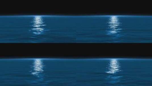 夜晚水中月亮倒影带通道高清在线视频素材下载
