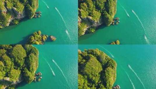 无人机在热带海域上空飞行高清在线视频素材下载
