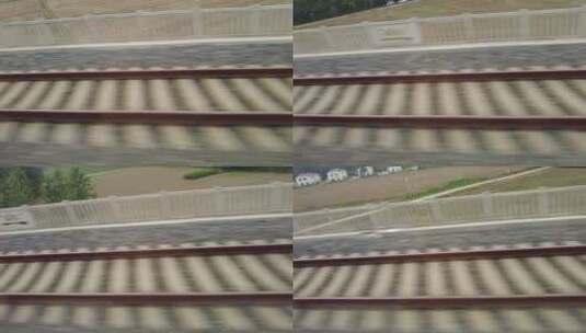 交通运输行驶高铁窗外风景实拍高清在线视频素材下载