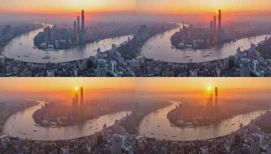 上海日出平流雾高清在线视频素材下载