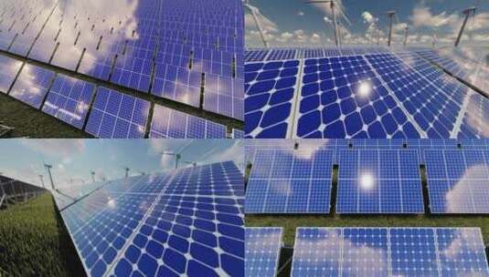 新能源太阳能风能发电高清在线视频素材下载